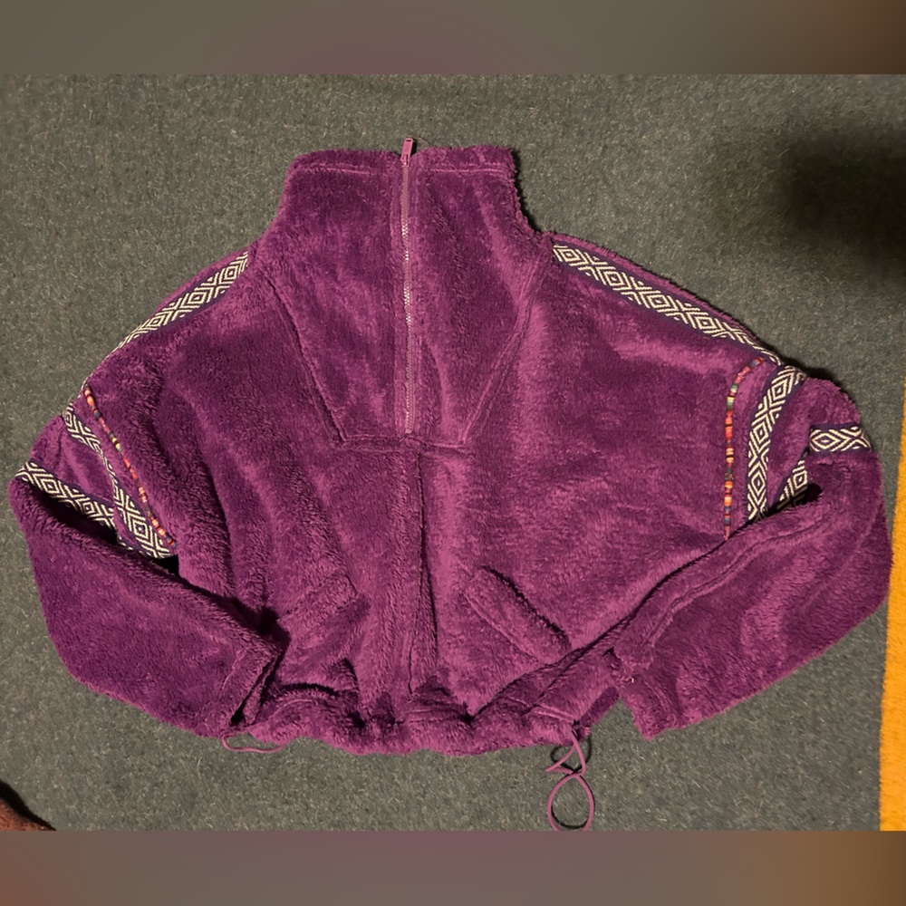 Cozy FP Movement Fleece Zip Sweater in Magenta
